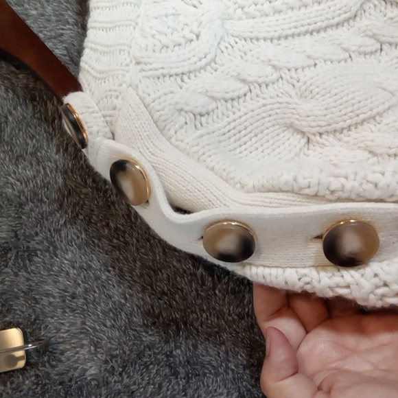 La Maille Sezane Italy Merino Wool Blend Jumper Sweater Button Knit Womens Xl - Picture 5 of 9